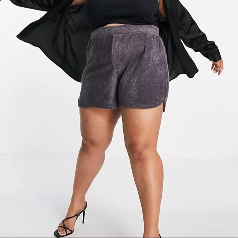 ASOS terry cloth grey plus size dolphin shorts